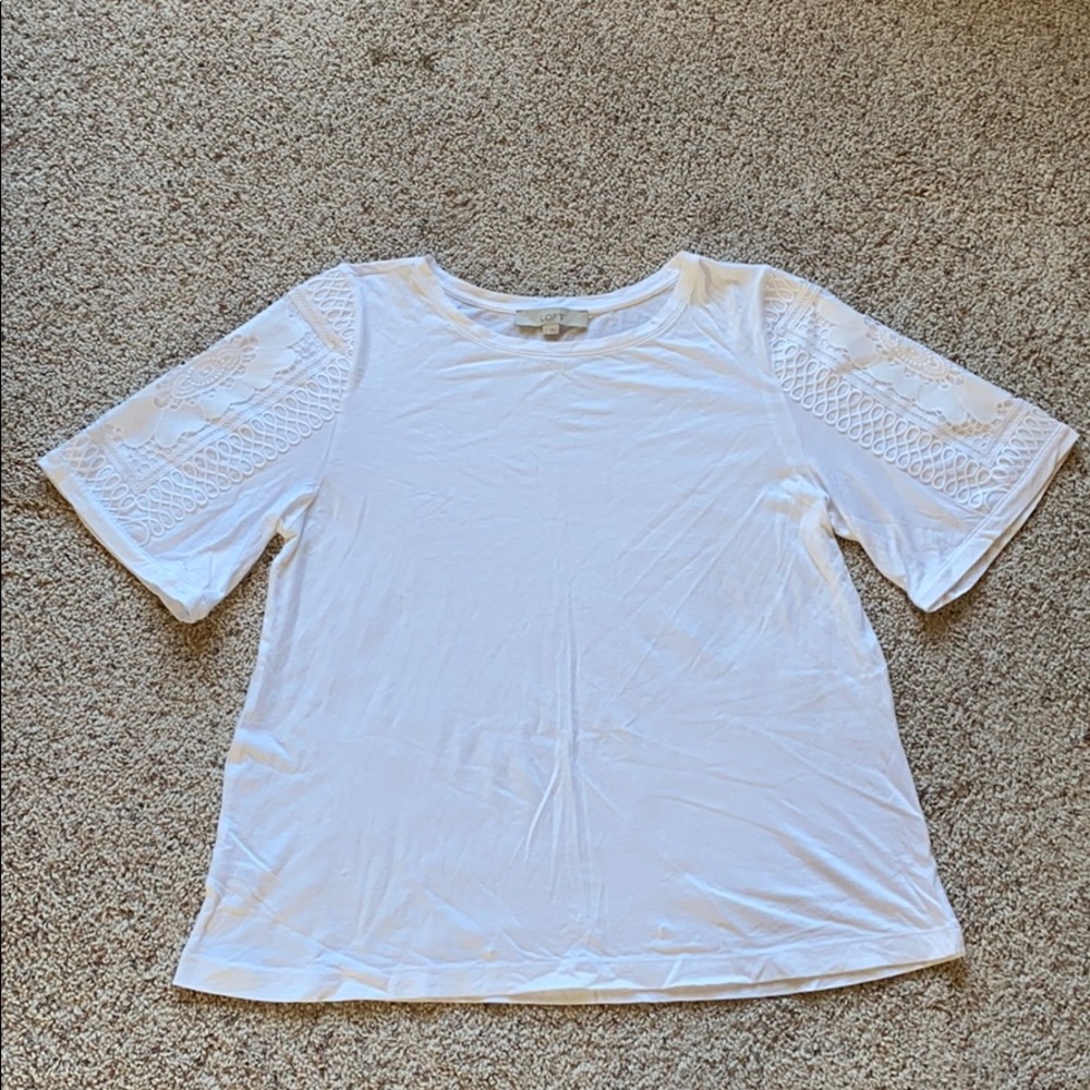 Women’s Loft White Short Sleeve Shirt Size Large